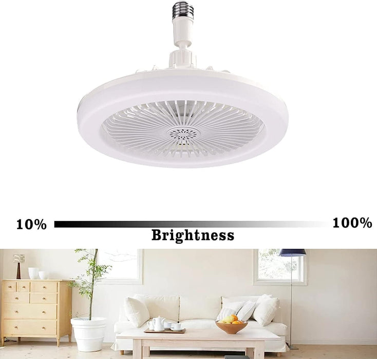 White Low Ceiling Fan Light with Remote Control, Round Modern Fan with Light, Dimmable Electric Ceiling Fan for Bedrooms Kitchen Office -5-ErisView