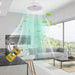 White Low Ceiling Fan Light with Remote Control, Round Modern Fan with Light, Dimmable Electric Ceiling Fan for Bedrooms Kitchen Office -1-ErisView