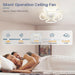 White Low Profile Ceiling Fan with APP Remote, Modern Small Flush Mount Reversible Ceiling Fan, Geometric Ceiling Fan for Living Room Bedroom Kitchen-5-ErisView