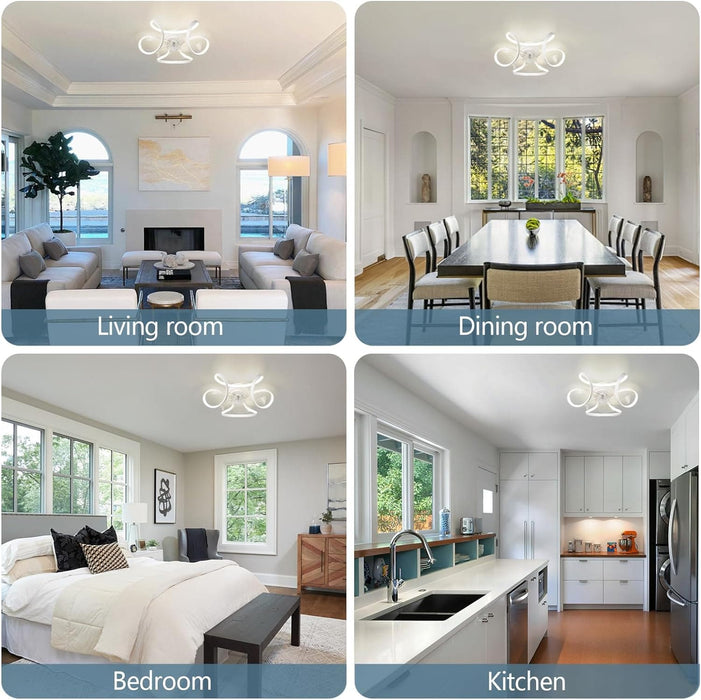 White Low Profile Ceiling Fan with APP Remote, Modern Small Flush Mount Reversible Ceiling Fan, Geometric Ceiling Fan for Living Room Bedroom Kitchen-6-ErisView