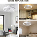 White Low Profile Flush Mount Ceiling Fan with Remote, Reversible Dimmable Metal Blade Fan for Bedroom Kitchen Living Room-7-ErisView