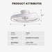 White Low Profile Flush Mount Ceiling Fan with Remote, Reversible Dimmable Metal Blade Fan for Bedroom Kitchen Living Room-8-ErisView