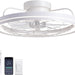 White Low Profile Flush Mount Ceiling Fan with Remote, Reversible Dimmable Metal Blade Fan for Bedroom Kitchen Living Room-9-ErisView