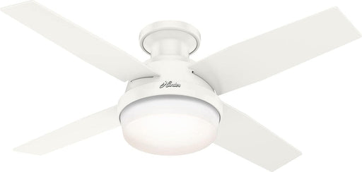 White Low Profile Outdoor Ceiling Fans, Indoor Outdoor Ceiling Fans with LED Light and Remote Control, Hugger Ceiling Fans-1-ErisView