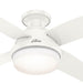 White Low Profile Outdoor Ceiling Fans, Indoor Outdoor Ceiling Fans with LED Light and Remote Control, Hugger Ceiling Fans-1-ErisView