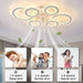 White Modern Smart Ceiling Light with Fan, Glam Ceiling Fan, LED Dimmable Quietest Fan For Sleeping for Living Room Bedroom-3-ErisView