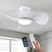 White Remote Control Ceiling Fan and Light APP Control, Modern Flush Mount Ceiling Fan with Low Profile Light for Bedroom Kitchen Patio-1-ErisView