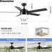White Remote Control Ceiling Fan and Light, Modern Ceiling Fan with Light for Bedroom Kitchen, Quiet Reversible Fan in Winter Summer-15-ErisView