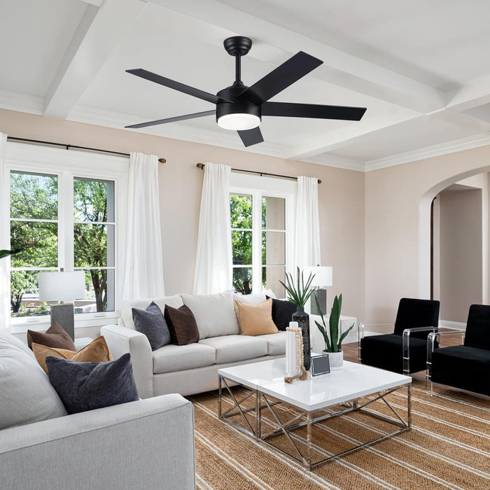 White Remote Control Ceiling Fan and Light, Modern Ceiling Fan with Light for Bedroom Kitchen, Quiet Reversible Fan in Winter Summer-17-ErisView