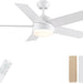 White Remote Control Ceiling Fan and Light, Modern Ceiling Fan with Light for Bedroom Kitchen, Quiet Reversible Fan in Winter Summer-19-ErisView
