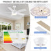 White Remote Control Ceiling Fan and Light, Modern Ceiling Fan with Light for Bedroom Kitchen, Quiet Reversible Fan in Winter Summer-22-ErisView