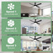 White Remote Control Ceiling Fan and Light, Modern Ceiling Fan with Light for Bedroom Kitchen, Quiet Reversible Fan in Winter Summer-32-ErisView