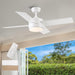 White Remote Control Ceiling Fan and Light, Modern Ceiling Fan with Light for Bedroom Kitchen, Quiet Reversible Fan in Winter Summer-1-ErisView