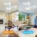 White Remote Control Ceiling Fan and Light, Small Low Profile Flush Mount Ceiling Fan for Bedroom Kitchen Patio, Porch Fans-4-ErisView