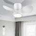 White Remote Control Ceiling Fan and Light, Small Low Profile Flush Mount Ceiling Fan for Bedroom Kitchen Patio, Porch Fans-9-ErisView