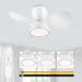White Remote Control Ceiling Fan and Light, Small Low Profile Flush Mount Ceiling Fan for Bedroom Kitchen Patio, Porch Fans-1-ErisView