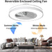 White Remote Control Ceiling Fan with Light, Bladeless Enclosed Ceiling Fan with Wi-Fi Bluetooth APP Control, Works with Alexa and Google Assistant -7-ErisView