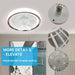 White Round LED Ceiling Fan with Remote, Modern Flush Mount Fandelier Ceiling Fan for Living Room Bedroom Kitchen Dining Room-ErisView