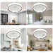 White Round LED Ceiling Fan with Remote, Modern Flush Mount Fandelier Ceiling Fan for Living Room Bedroom Kitchen Dining Room-ErisView