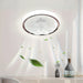 White Round LED Ceiling Fan with Remote, Modern Flush Mount Fandelier Ceiling Fan for Living Room Bedroom Kitchen Dining Room-ErisView