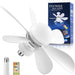 White Socket Remote Control Ceiling Fan and Light, Bedroom Ceiling Fans, Kitchen Fans with Lights, Living Room Fan -1-ErisView