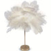 White Feather Table Lamp with Gold Metal Base, Dimmable Touch Table Lamp Nightstand Lamp, Desk Night Light ErisView