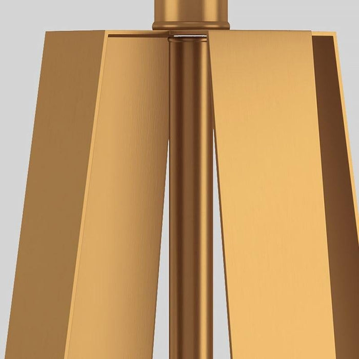 22 In.H 1-Light Drum Linen Shade Table Lamp with Gold Geometric Base