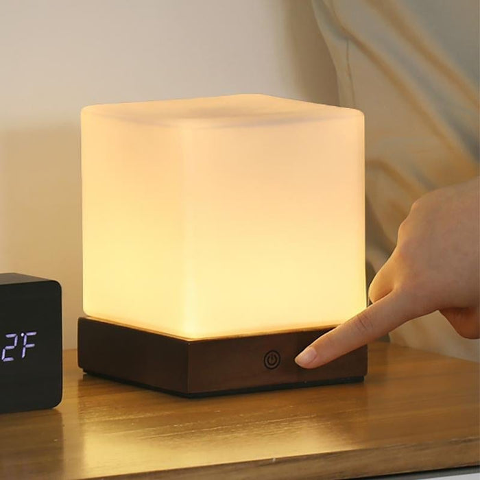 Cube LED Cordless Battery Operated Table Lamps Nordic Mini Desk Lighting