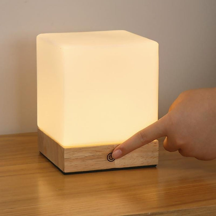 Cube LED Cordless Battery Operated Table Lamps Nordic Mini Desk Lighting