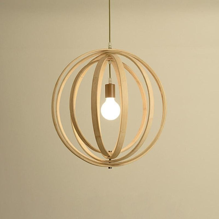 Curvy Multipart Light Brown Boho Pendant Light with an Exposed LED Light
