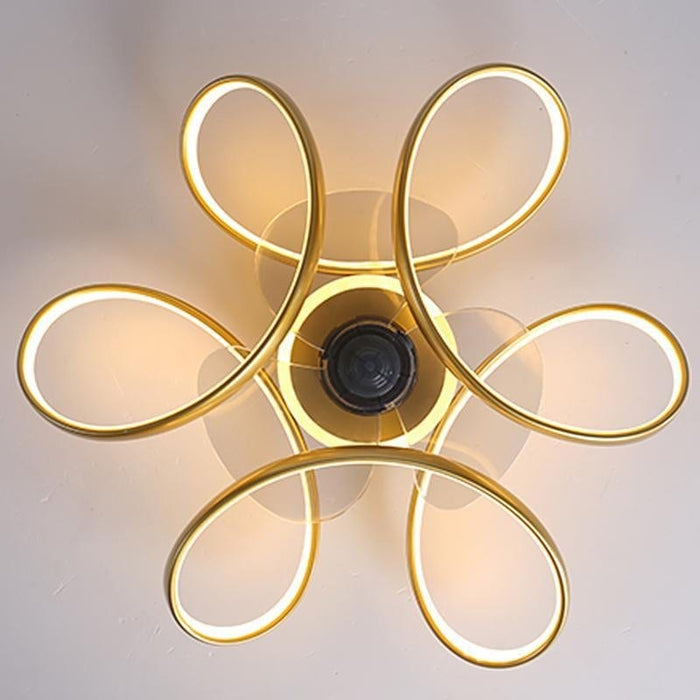 18 Flower Shaped Modern Ceiling Fans Light with Remote Chandelier with Fan