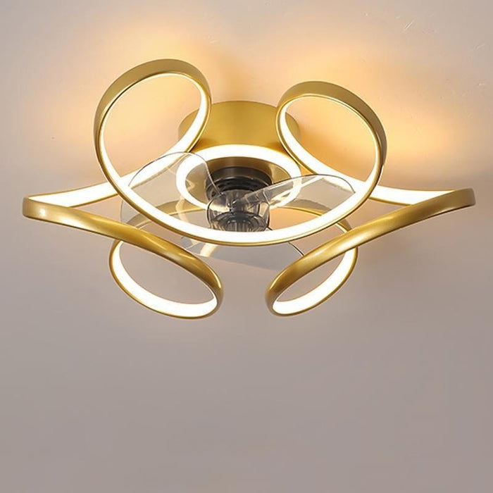 18 Flower Shaped Modern Ceiling Fans Light with Remote Chandelier with Fan