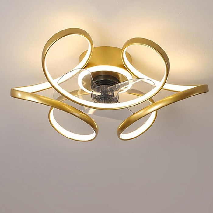 18 Flower Shaped Modern Ceiling Fans Light with Remote Chandelier with Fan