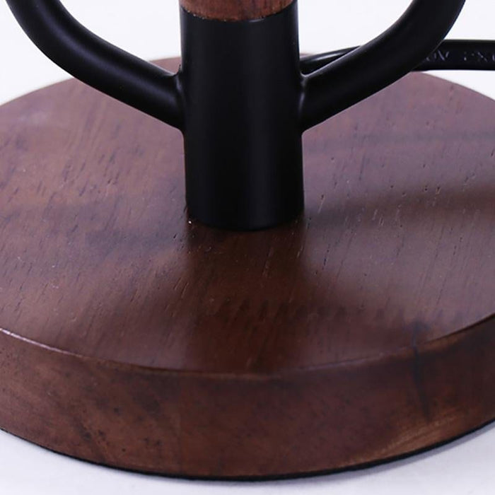 LED Nordic Wooden Tree Branch Table Lamp With Fabric Shade 1-Light  E27 Bedside Light