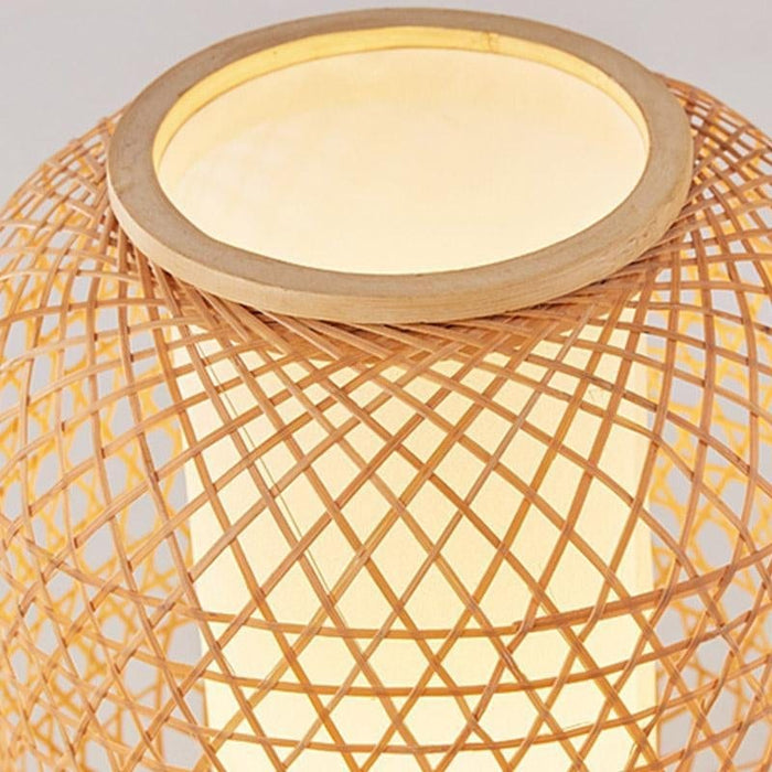 Japanese Handmade Bamboo Lantern Table Lamp with USB Port and Handle