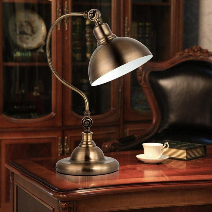 20'' Antique Metallic Adjustable Dome Shade LED Gooseneck Arm Task Lamp