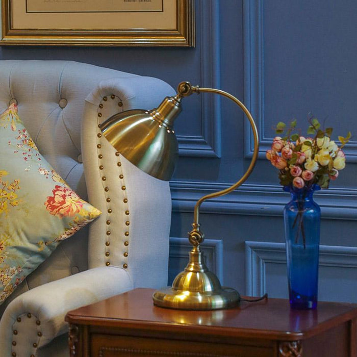 20'' Antique Metallic Adjustable Dome Shade LED Gooseneck Arm Task Lamp