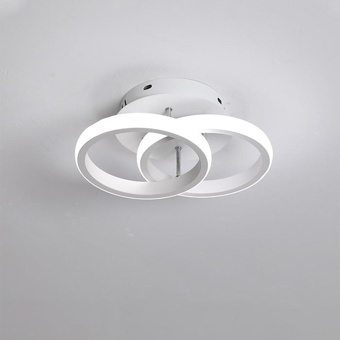 2 Circle Flush Mount Lighting Fixtures Metal LED Living Room Ceiling Lights