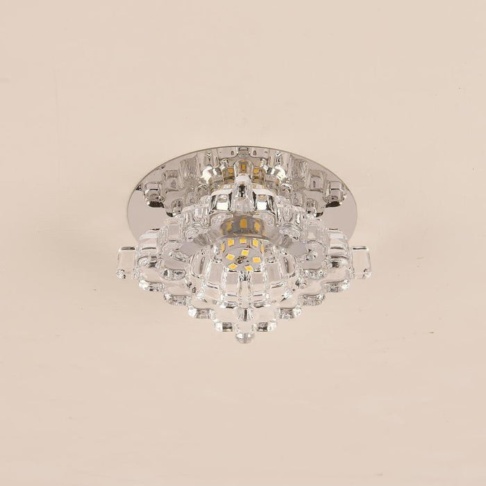 Geometric Chandelier Flush Mount Kitchen Light Fixtures Metal Crystal Ceiling Lights