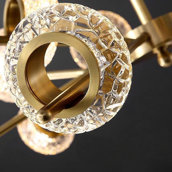 Electroplated Metal Crystal LED Gold Modern Chandeliers Ceiling Lights