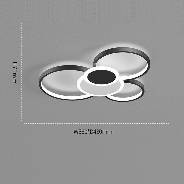 Circles Dimmable with Remote LED Modern Ceiling Lights Flush Mount Lighting