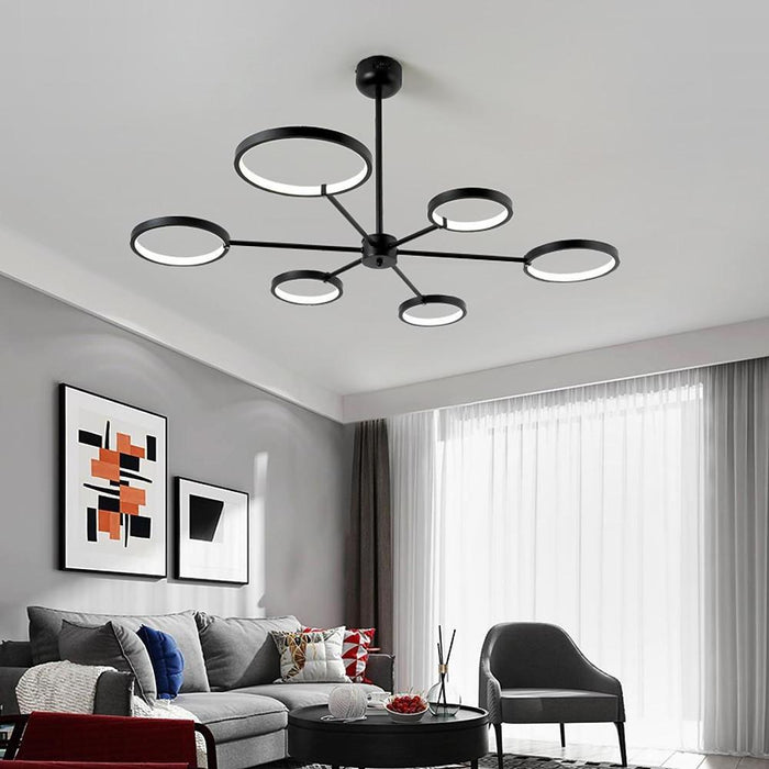 Mini Sputnik Modern Chandelier Metal Silica Gel Living Room Ceiling Lights