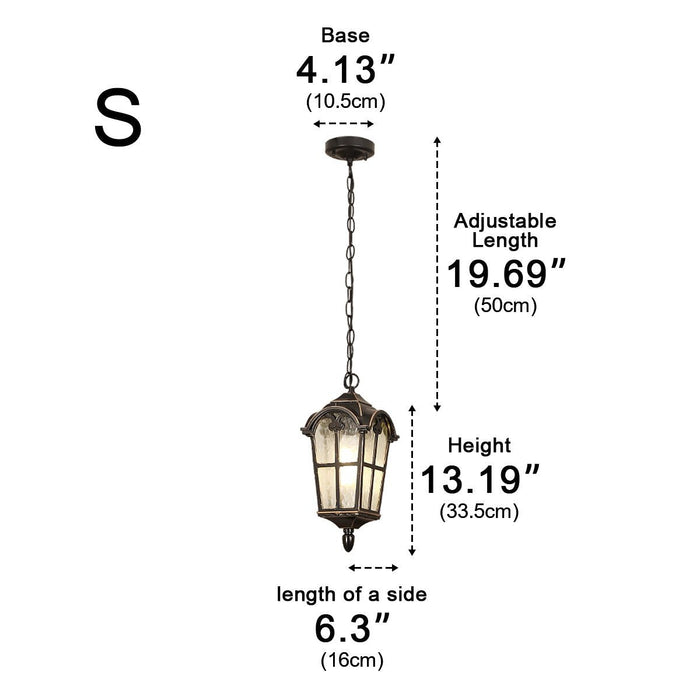 Outdoor LED Lantern Pendant Light - Rustic Cross Design, Ancient Rome Inspired, Waterproof