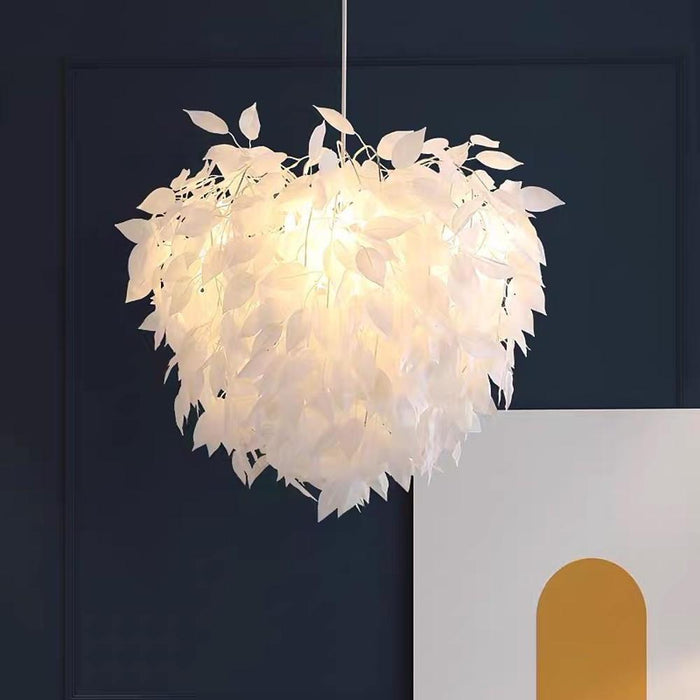 Modern Scandinavian Fabric Pendant Lightâ€?White & Gold. LED. Dimmable. 24''