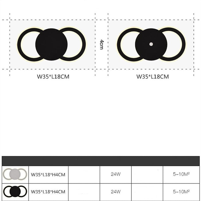 2 Light Flush Mount Black Ceiling Light Unique Light
