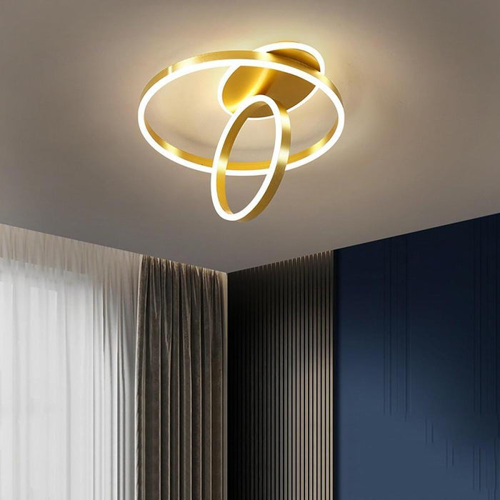 Dual Rings LED Modern Flush Mount Ceiling Lighting Chandeliers Light