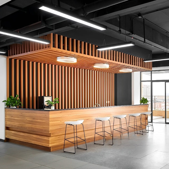 Linear LED Strip Light, Recessed/Surface Mount, Modern Commercial Office/Gym/Retail Lighting, Dimmable, Hardwired