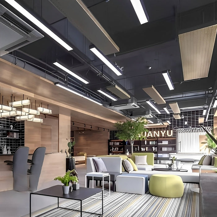 Linear LED Strip Light, Recessed/Surface Mount, Modern Commercial Office/Gym/Retail Lighting, Dimmable, Hardwired