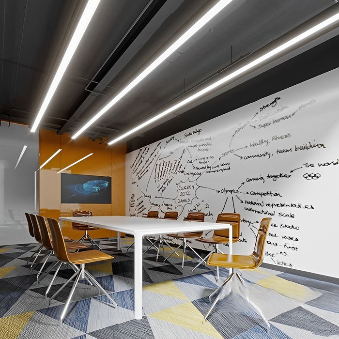 Linear LED Strip Light, Recessed/Surface Mount, Modern Commercial Office/Gym/Retail Lighting, Dimmable, Hardwired