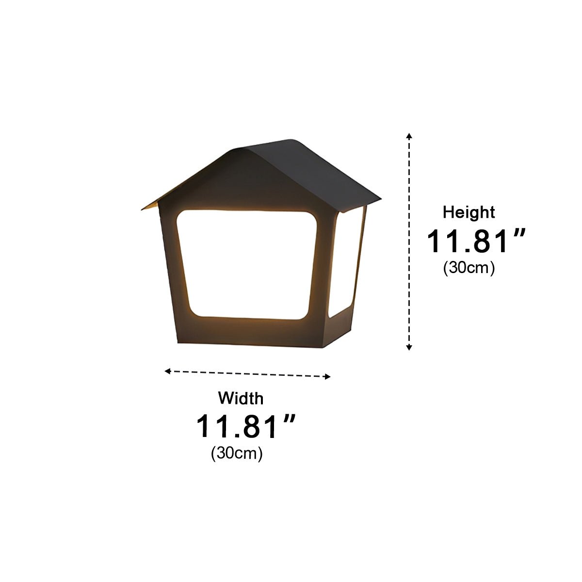Black Waterproof Solar House Outdoor Post Light - Modern Minimalist Garden / Yard / Patio Lighting